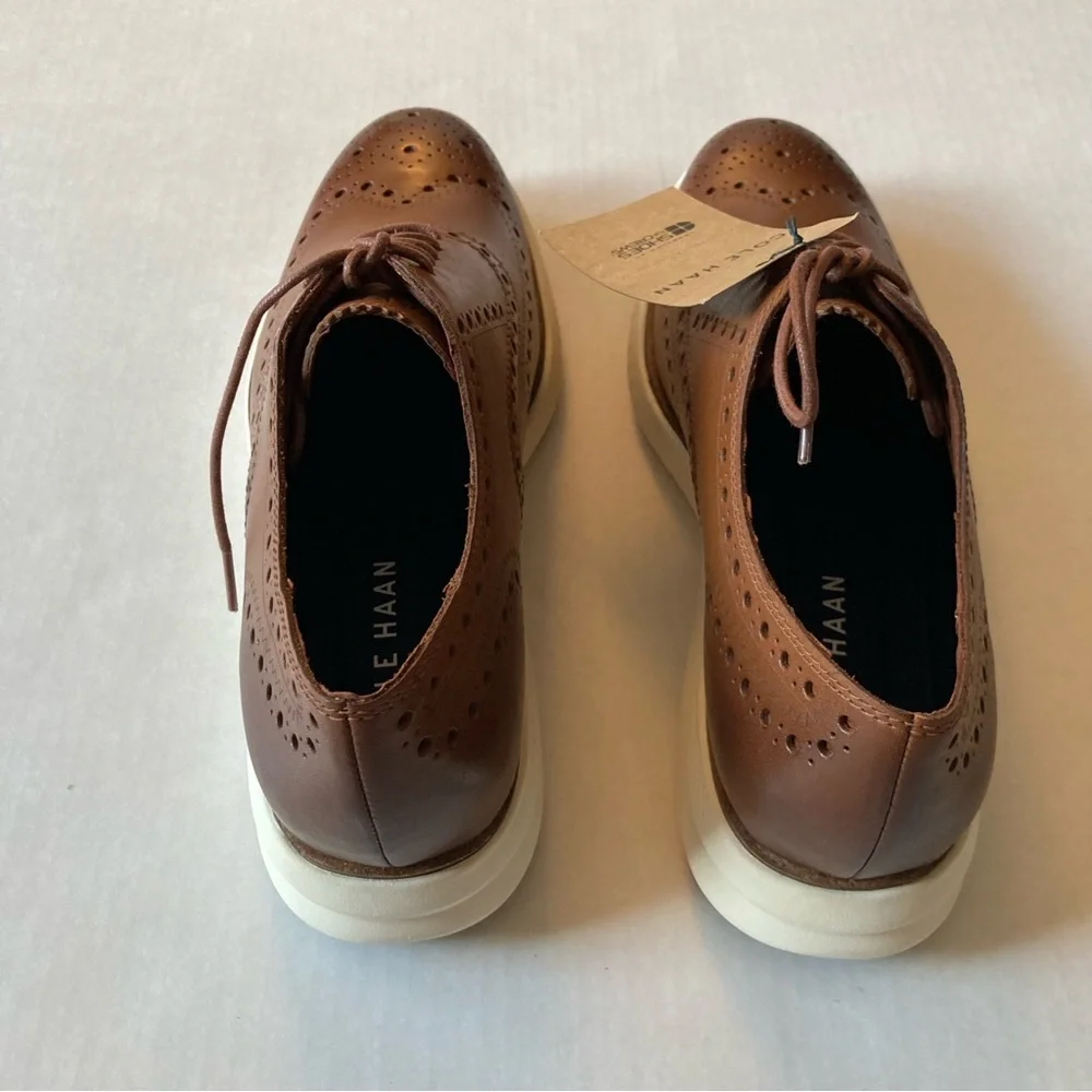 NWT Cole Haan Miles Leather Wingtip Oxford Tan Non-Slip Men’s Shoes
